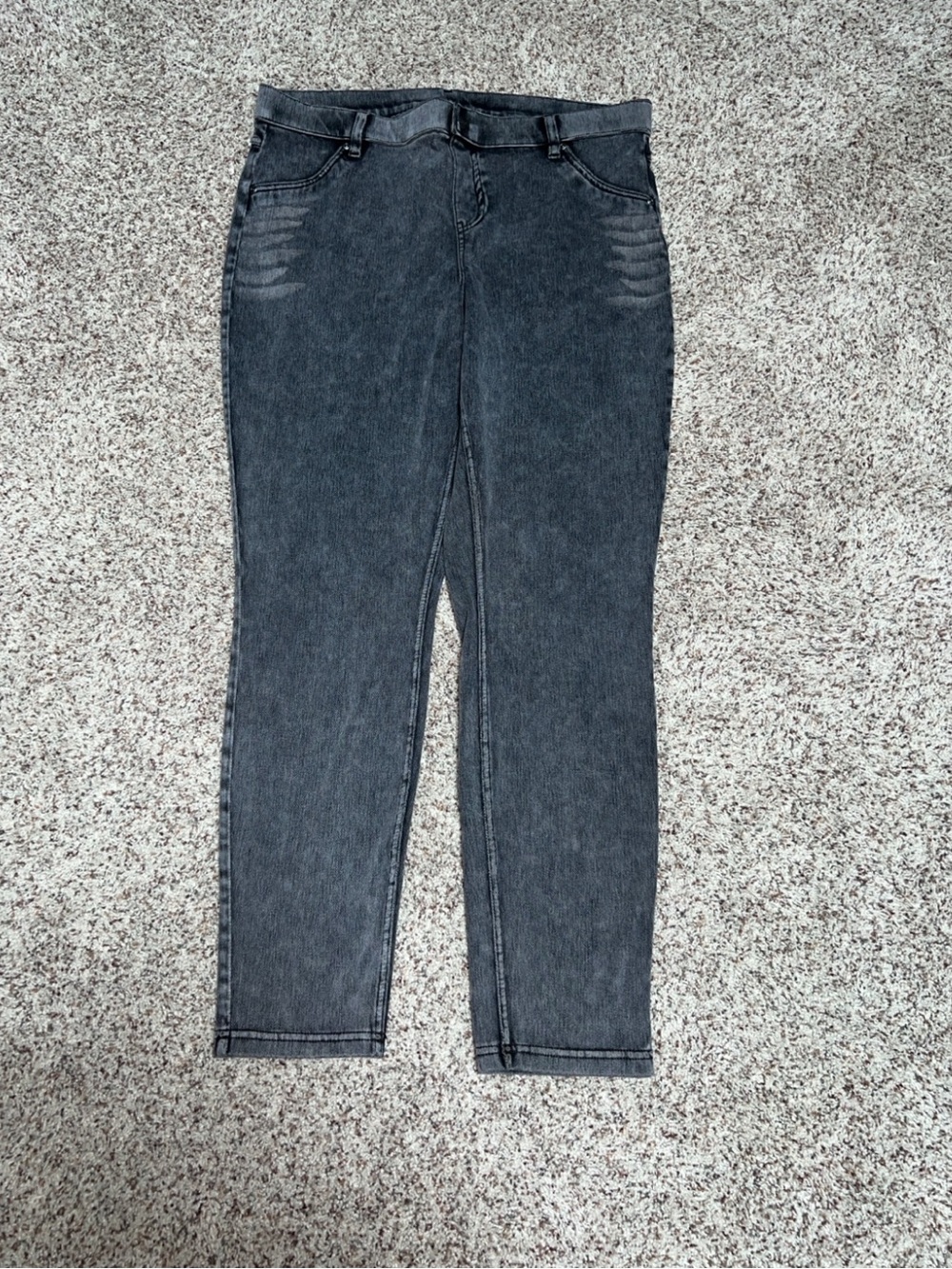 HUE Gray Washed Stretch Jeggings Size XL